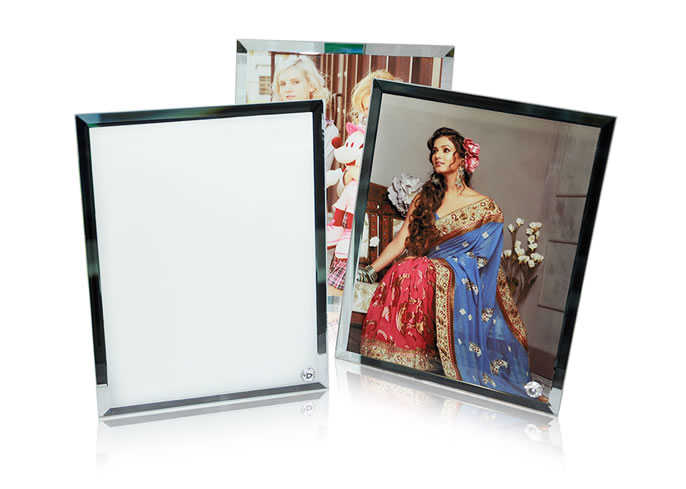 Sublimation Bevel Edge Glass Photo Frames Before and After