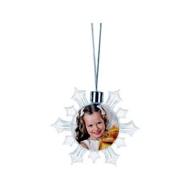 Hanging Plastic Ornament Snowflake Round