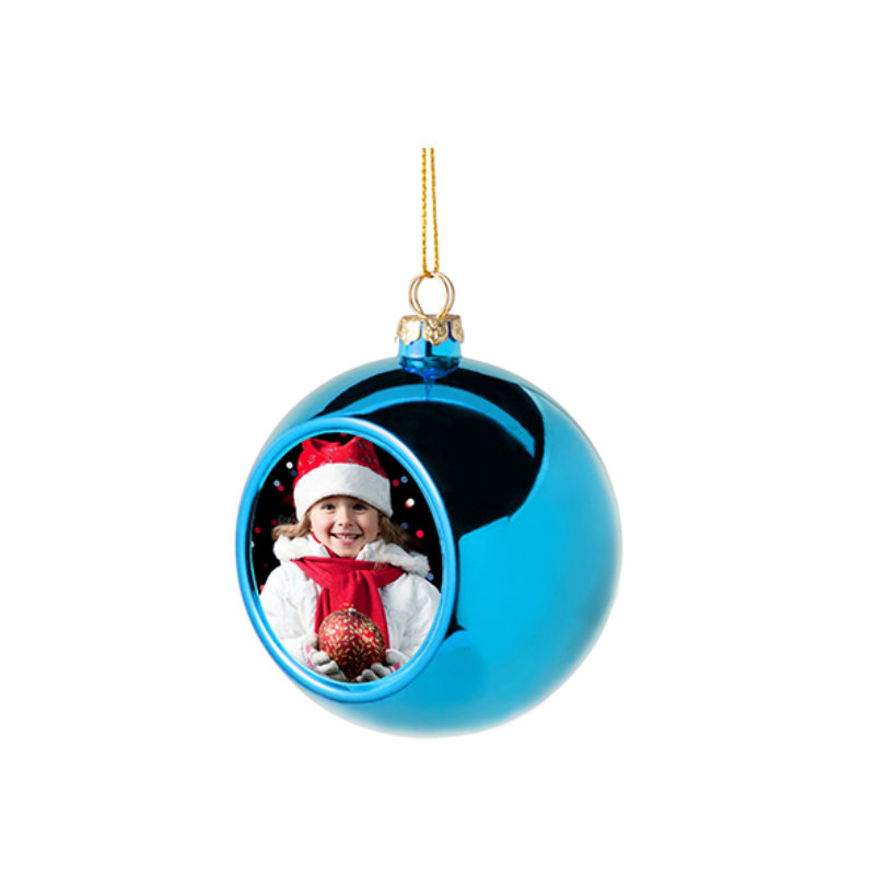 Light Blue Sublimation Christmas Ball Ornament