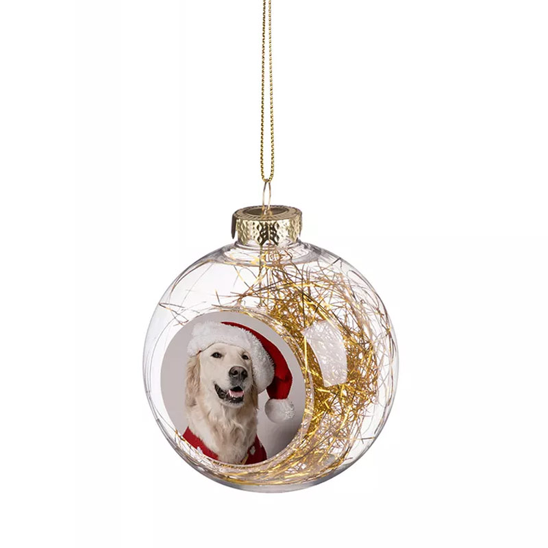 Sublimation Christmas Ball with Coloured String Gold