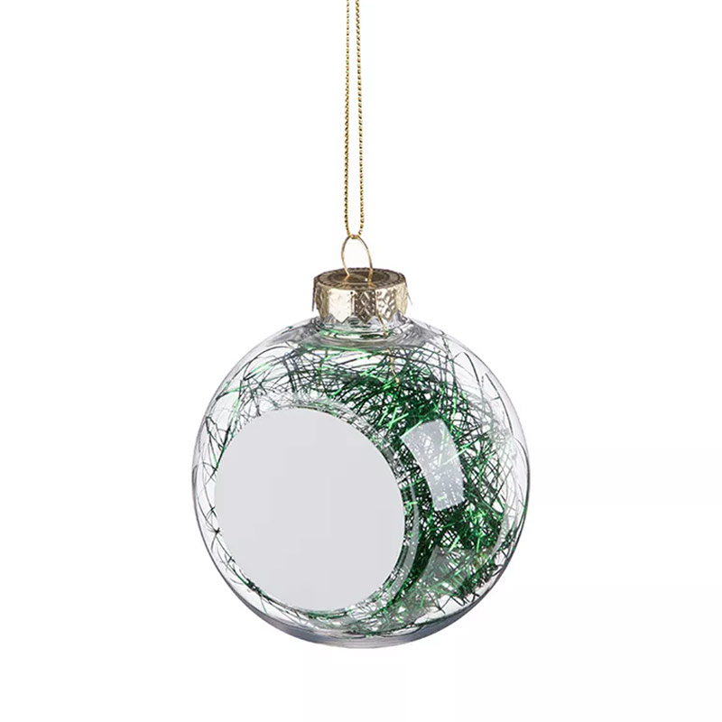 Sublimation Christmas Ball with Coloured String Green Blank