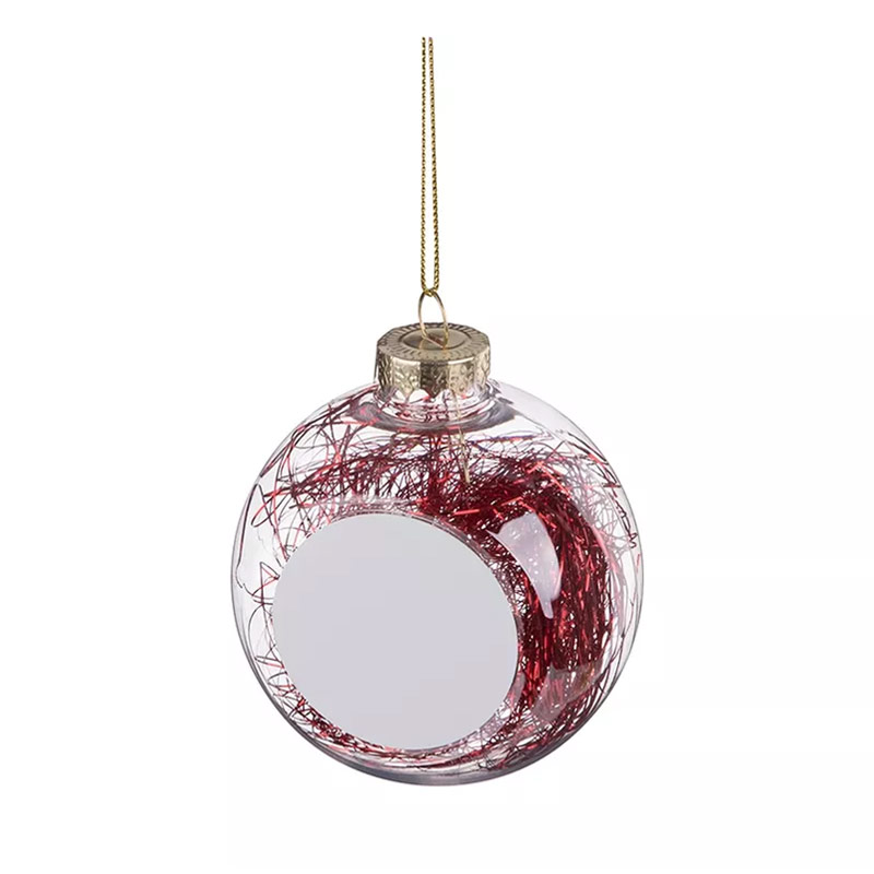 Sublimation Christmas Ball with Coloured String Red Blank