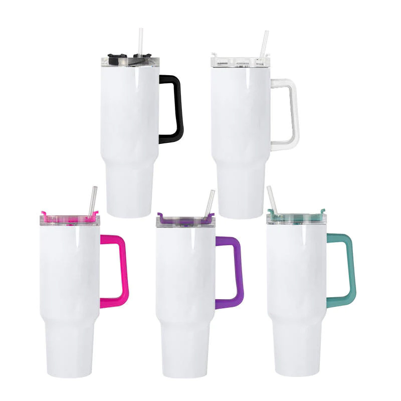 Sublimation Tumblers with Coloured Handle 40oz